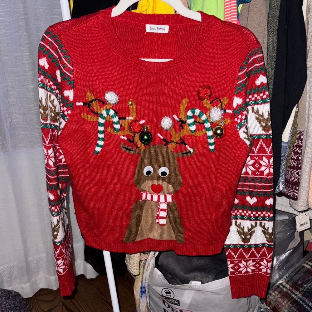 EUC Red Reindeer Sweater